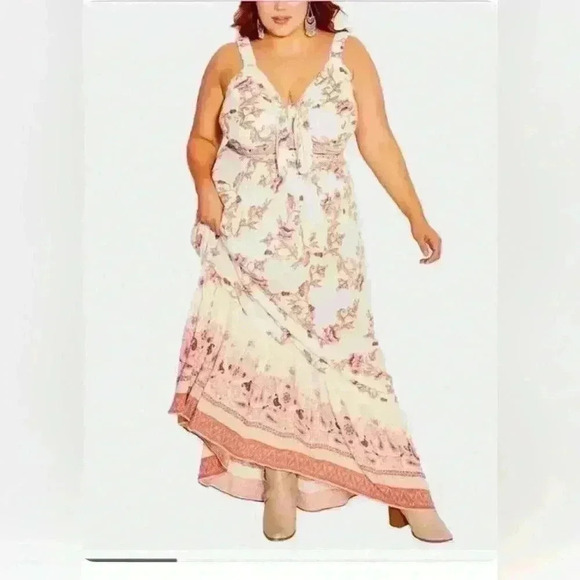 NWT City Chic Floating Ivory Goddess Floral Maxi Dress Limited Edition XL / 22 - Picture 5 of 11